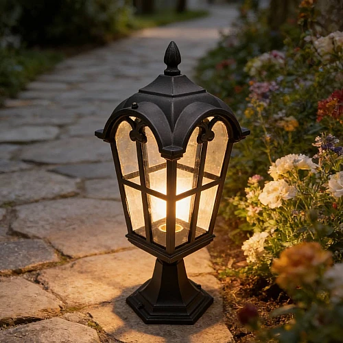 فانوس جلاسي اسود كبير