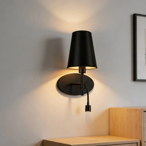 إضاءة ابليك حائط مودرن مفرد اسود E14*1L