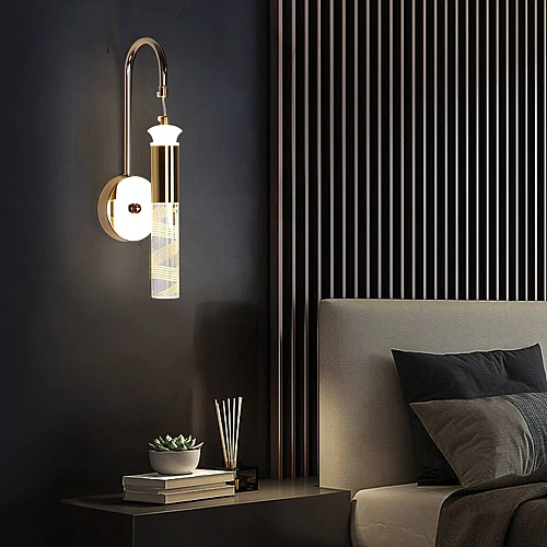 إضاءة أبليك حائط مودرن ذهبي لون الانارة 3 اضاءات واط 7