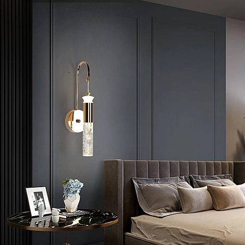 إضاءة أبليك حائط مودرن ذهبي لون الانارة 3 اضاءات واط 7