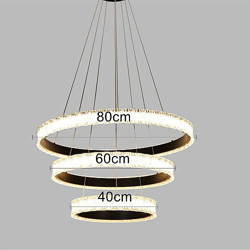 نجف مودرن اسود لون الانارة 3 اضاءات 400*600*800 225 واط