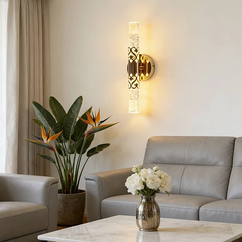 إضاءة أبليك حائط مودرن ذهبي لون الانارة 3 اضاءات واط 7