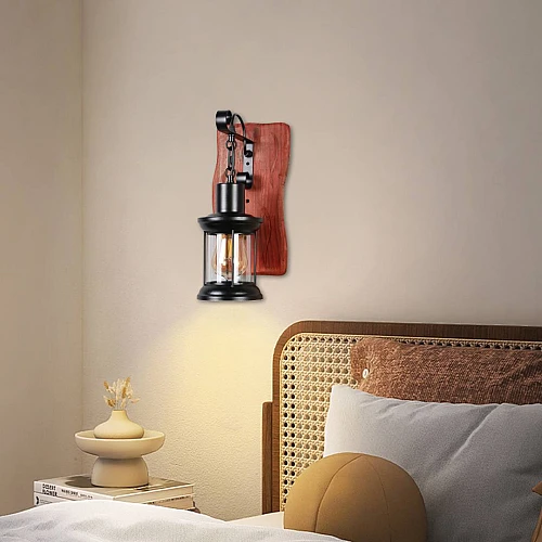 ابليك فانوس خشبي E27*1