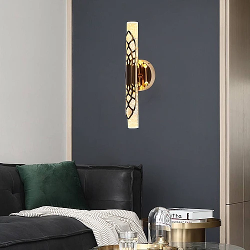 إضاءة أبليك حائط مودرن ذهبي لون الانارة 3 اضاءات واط 7