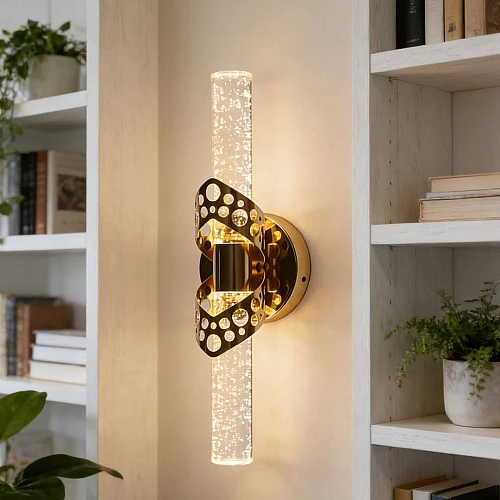 إضاءة أبليك حائط مودرن ذهبي لون الانارة 3 اضاءات واط 7