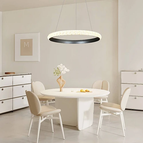 نجف مودرن حلقة فضي لون الانارة اصفر 60 واط قطر 800 ملم