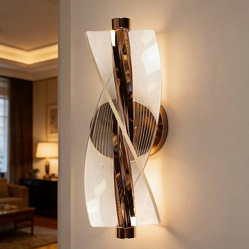 إضاءة أبليك حائط مودرن ذهبي لون الانارة 3 اضاءات واط 9