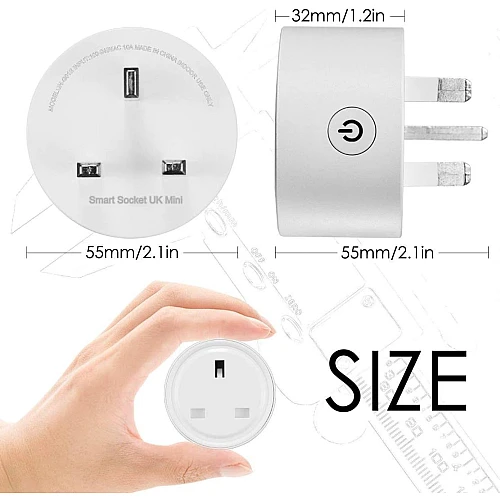 فيش تحويلة ثلاثي ذكي ابيض متنقل تحكم عن بعد WiFi سهل الاستخدام يعمل باللمس تحكم بالجوال متوافق مع اليكسا وجوجل هوم توفل