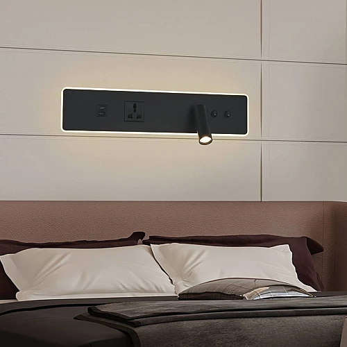 إضاءة أبليك حائط مودرن اسود لون الانارة اصفر واط 12