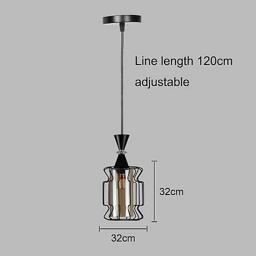  صورة منتج علاقي مفرد اسود E27*1L موديل HA/D6018/1BK