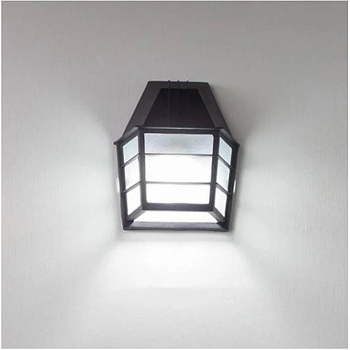 مصباح جداري خارجي لطش كوخ اسود زجاج شفاف مفرد قاعدة E27