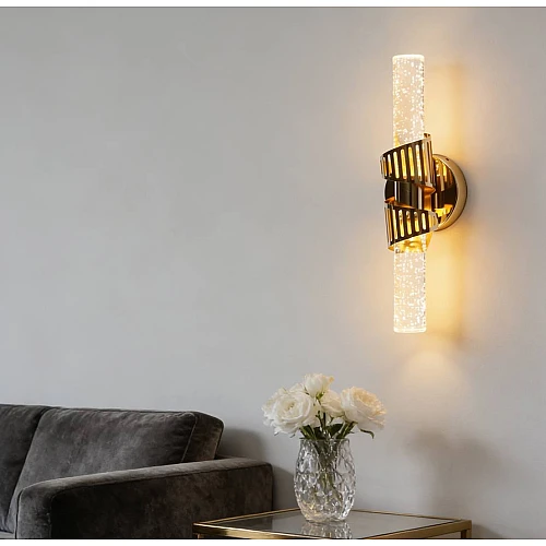 إضاءة أبليك حائط مودرن ذهبي لون الانارة 3 اضاءات واط 7