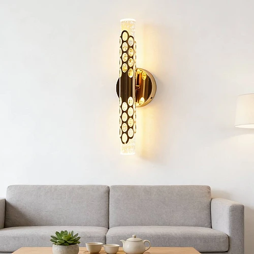 إضاءة أبليك حائط مودرن ذهبي لون الانارة 3 اضاءات واط 7