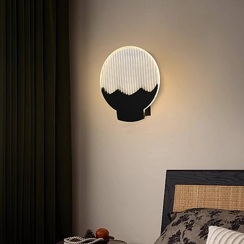 إضاءة أبليك حائط مودرن اسود لون الانارة 3 اضاءات واط 5