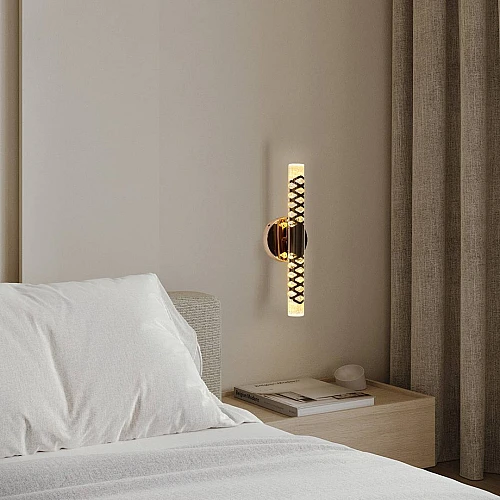 إضاءة أبليك حائط مودرن ذهبي لون الانارة 3 اضاءات واط 7