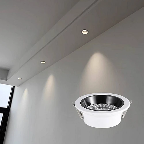  صورة منتج كشاف سبوت لايت مانع للتوهج المطور CCT ابيض لون الانارة متعدد و ثابت 3 اضاءات متغيرة ( كريمي أو اصفر أو ابيض أو 3 اضاءات ) 10 سم 12 واط ضمان 3 سنوات موديل HU2412/4/12W/W+B+4CC