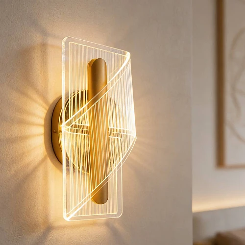 إضاءة أبليك حائط مودرن ذهبي لون الانارة 3 اضاءات واط 5