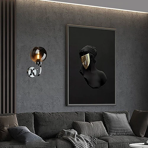 إضاءة ابليك حائط مودرن فضي E27*1L