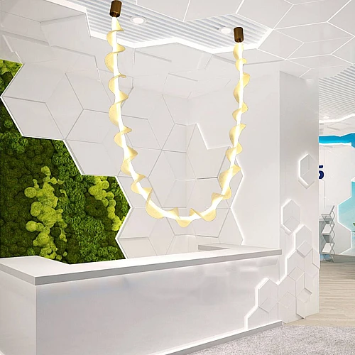 نحف مودرن زيتي لون الانارة اصفر 65 واط