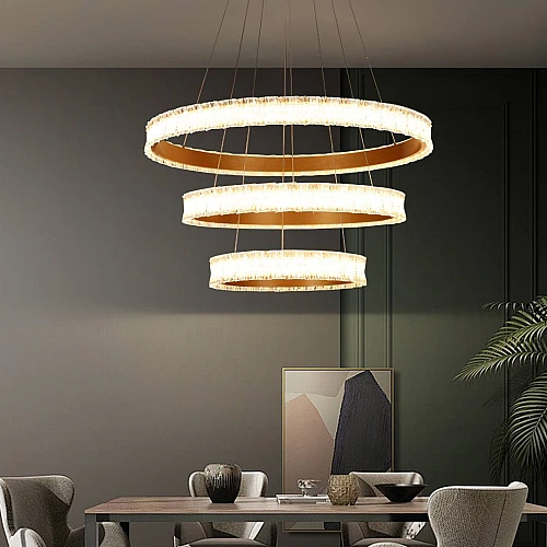 نجف مودرن ذهبي لون الانارة 3 اضاءات 400*600*800 225 واط