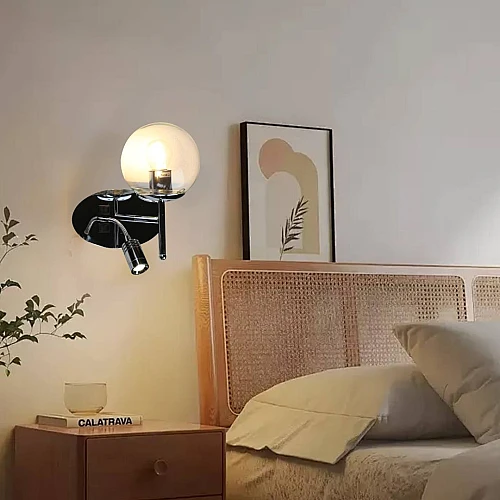 إضاءة ابليك حائط مودرن مفرد فضي E27*1L