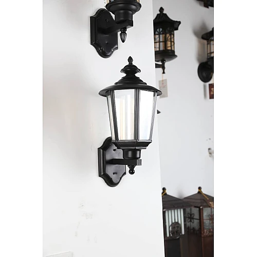  صورة منتج فانوس جداري جوهرة الحديقة  الشكل اسود مميز تصميم عملي مفرد لمبة قاعدة E27 قابلة لإستبدال موديل WA/B4805/1BK