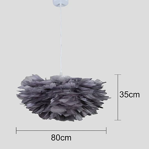 نجف مودرن ريش رمادي قطر 80 E27*5L سم