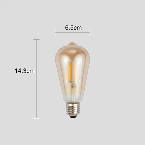  صورة منتج لمبة اصفر مع قزاز ذهبي كمثرى E27 5 واط موديل HU1998/5W/GD+YL