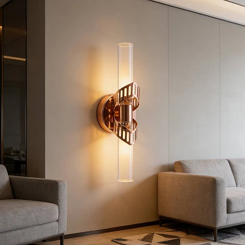 إضاءة أبليك حائط مودرن ذهبي لون الانارة 3 اضاءات واط 7