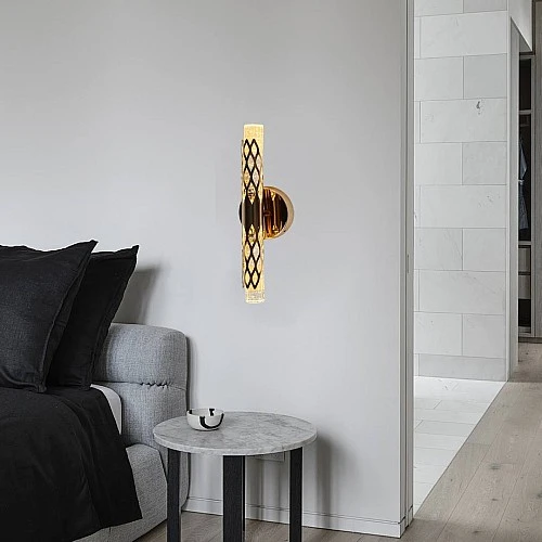 إضاءة أبليك حائط مودرن ذهبي لون الانارة 3 اضاءات واط 7