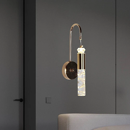 إضاءة أبليك حائط مودرن ذهبي لون الانارة 3 اضاءات واط 7