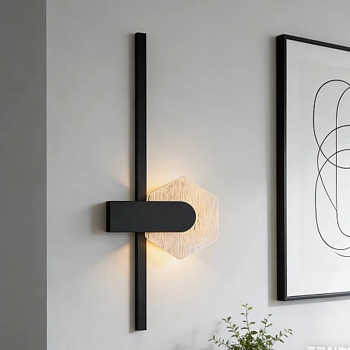 إضاءة ابليك حائط مودرن اسود لون الانارة 3 اضاءات واط 18 مقاس 600 ملم