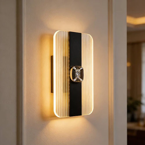 إضاءة أبليك حائط مودرن اسود لون الانارة 3 اضاءات واط 5