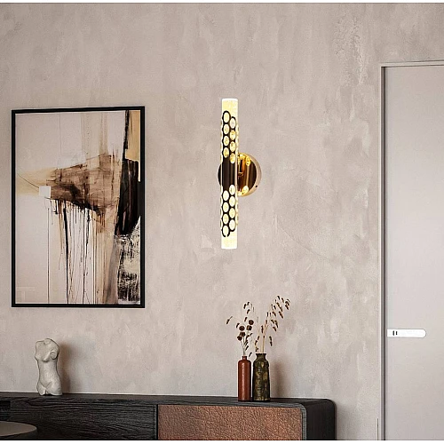 إضاءة أبليك حائط مودرن ذهبي لون الانارة 3 اضاءات واط 7