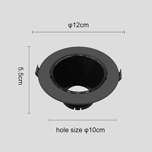  صورة منتج إطار جرم سبوت لايت  مفرد اسود متحرك مانع للتوهج 10 سم موديل HU8003/4/BK+BK
