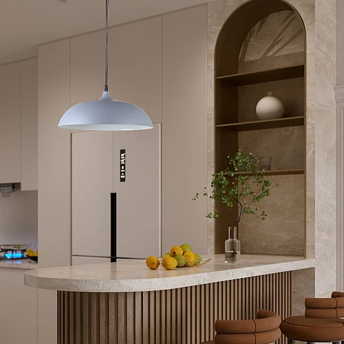 علاقي مودرن رمادي مع ابيض E27*1L قطر 35 سم