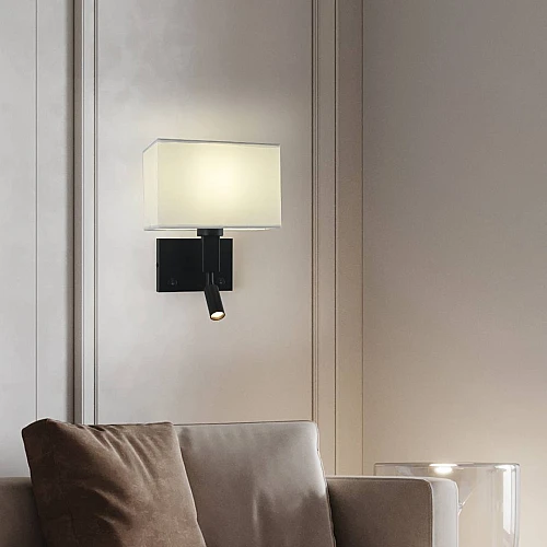 إضاءة أبليك حائط مودرن اسود لون الانارة اصفر مع قاعدة لمبات تركيب E14*1