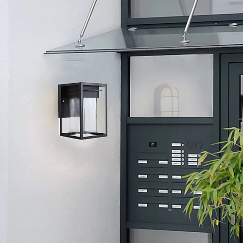 كشاف بوابة جداري غطاء لون اسود