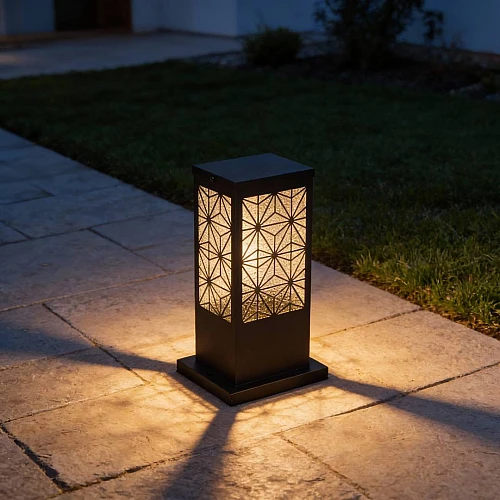 فانوس جلاسي ارضي خارجي اسود E27