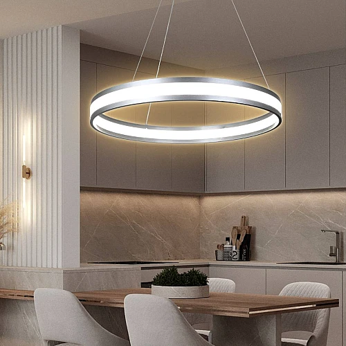 نجف مودرن رمادي لون الانارة 3اضاءات 65 واط مقاس 80 سم