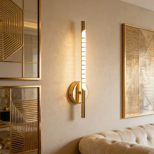 إضاءة ابليك حائط مودرن ذهبي لون الانارة اصفر واط 5 مقاس 400 ملم