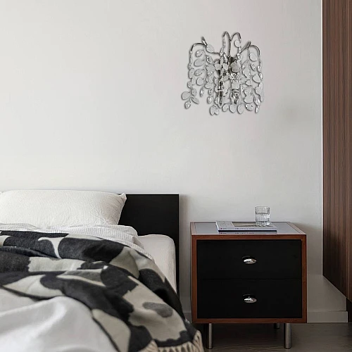 ابليك مودرن فضي+شفاف+ابيض E14*2