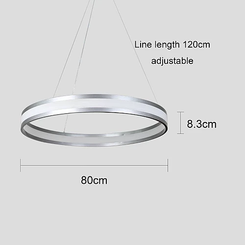 نجف مودرن رمادي لون الانارة 3اضاءات 65 واط مقاس 80 سم