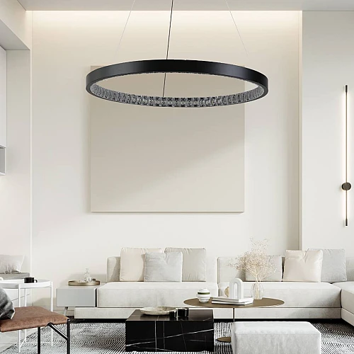 نجف مودرن اسود لون الانارة 3 اضاءات 30 واط مقاس 40 سم