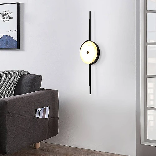 إضاءة أبليك حائط مودرن اسود لون الانارة 3 اضاءات 9 واط