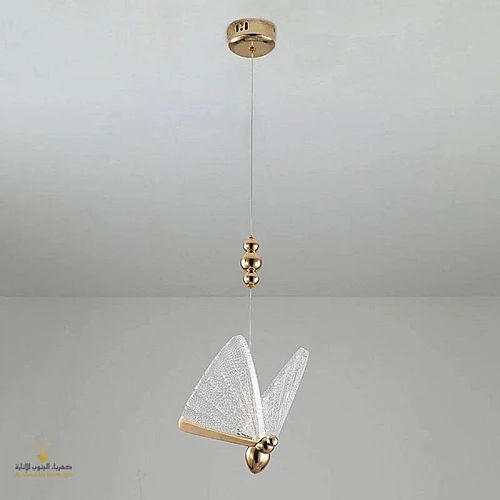 إنارة معلقة بتصميم ديكوري جذاب على شكل فراشة رومانسية اشراقة متعددة الألوان ( شمسي+ اصفر + ابيض )