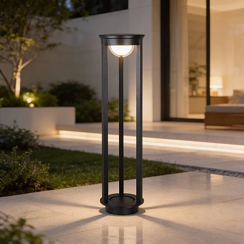 كشاف بوابة خارجي طول 60 سم اسود لون الانارة اصفر