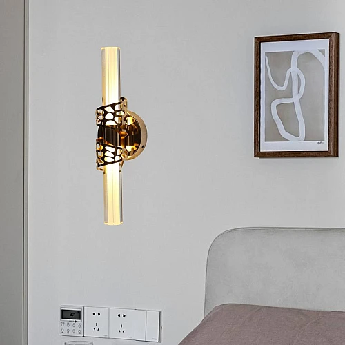 إضاءة أبليك حائط مودرن ذهبي لون الانارة 3 اضاءات واط 7