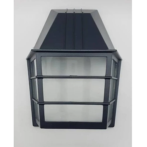 مصباح جداري خارجي لطش كوخ اسود زجاج شفاف مفرد قاعدة E27