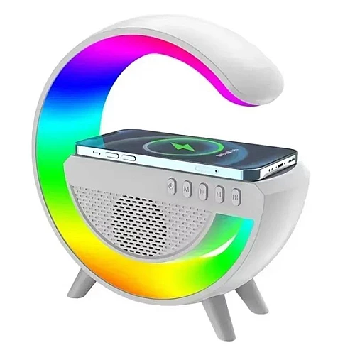 مكبر صوت بلوتوث وشاحن لاسلكي اضاءة RGB